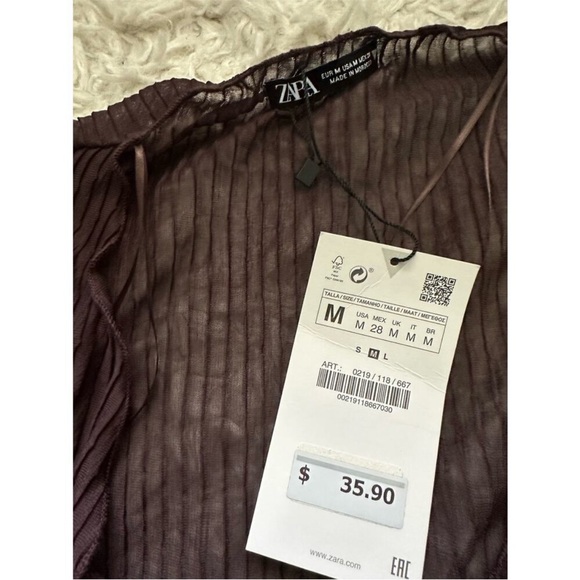 Zara Brown Sheer Pants & Top Set - Picture 4 of 5